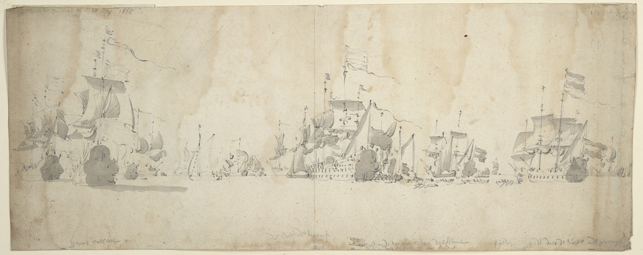 The council-of-war in the Dutch fleet 18 August 1665