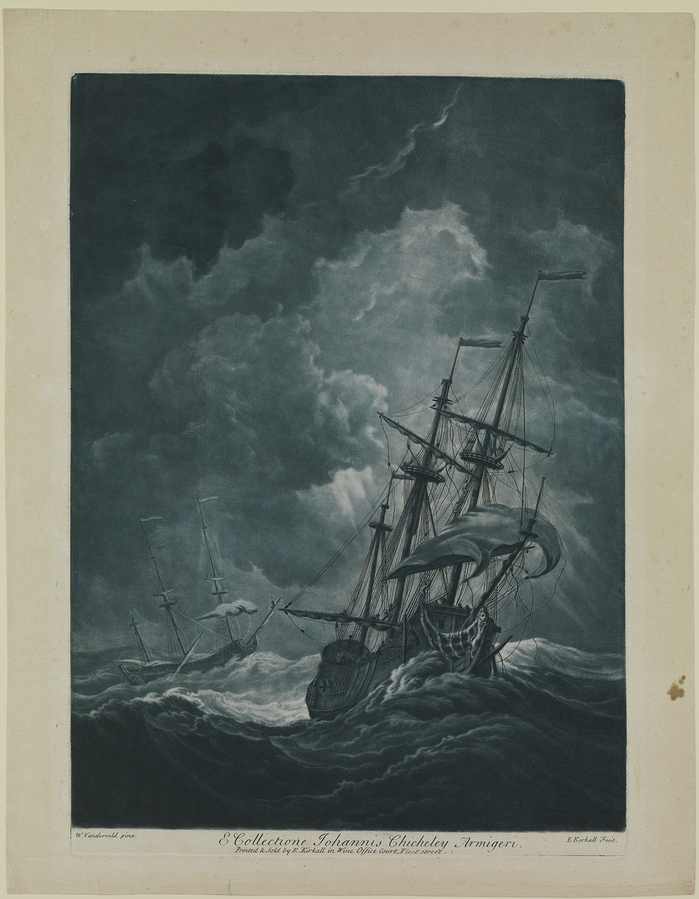 E. Collectione Johannis Chicheley Armigeri. A ship scudding in a gale