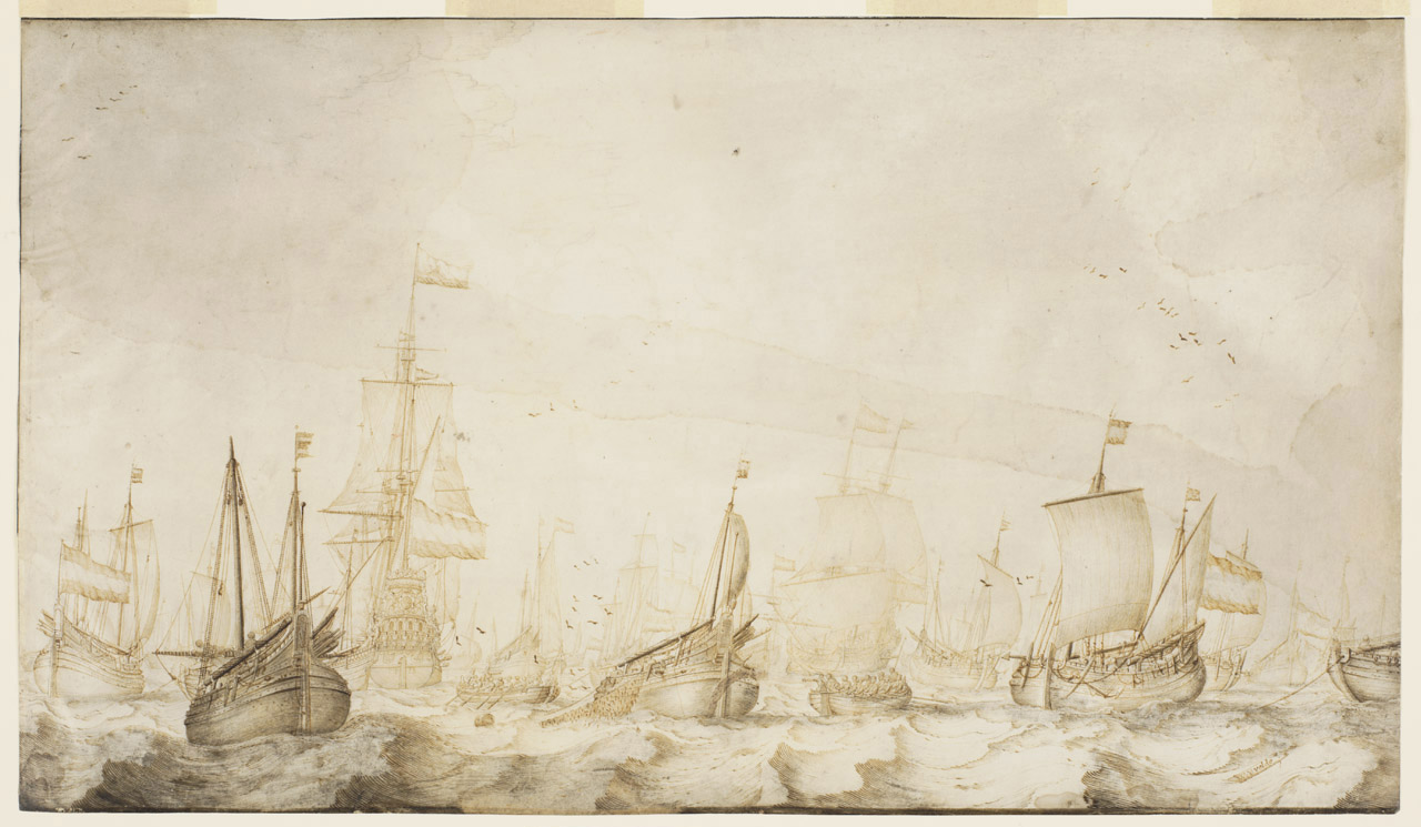 PAH1711; Dutch herring busses on the fishing ground (recto)