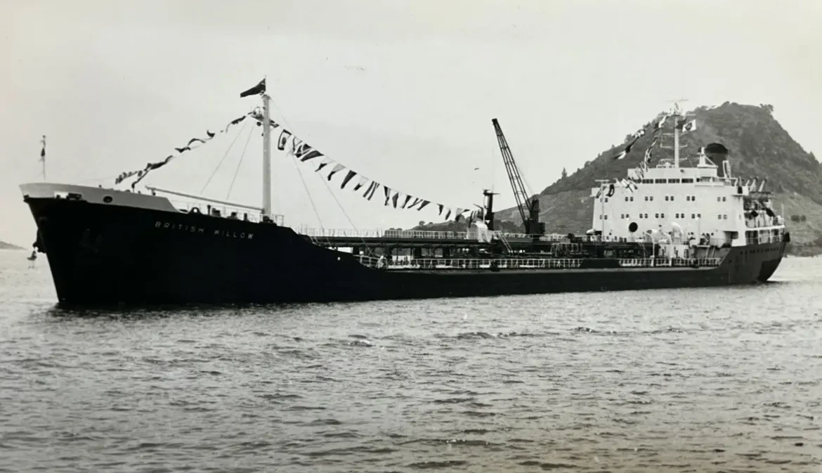 Black and white photograph of the ship British Willow