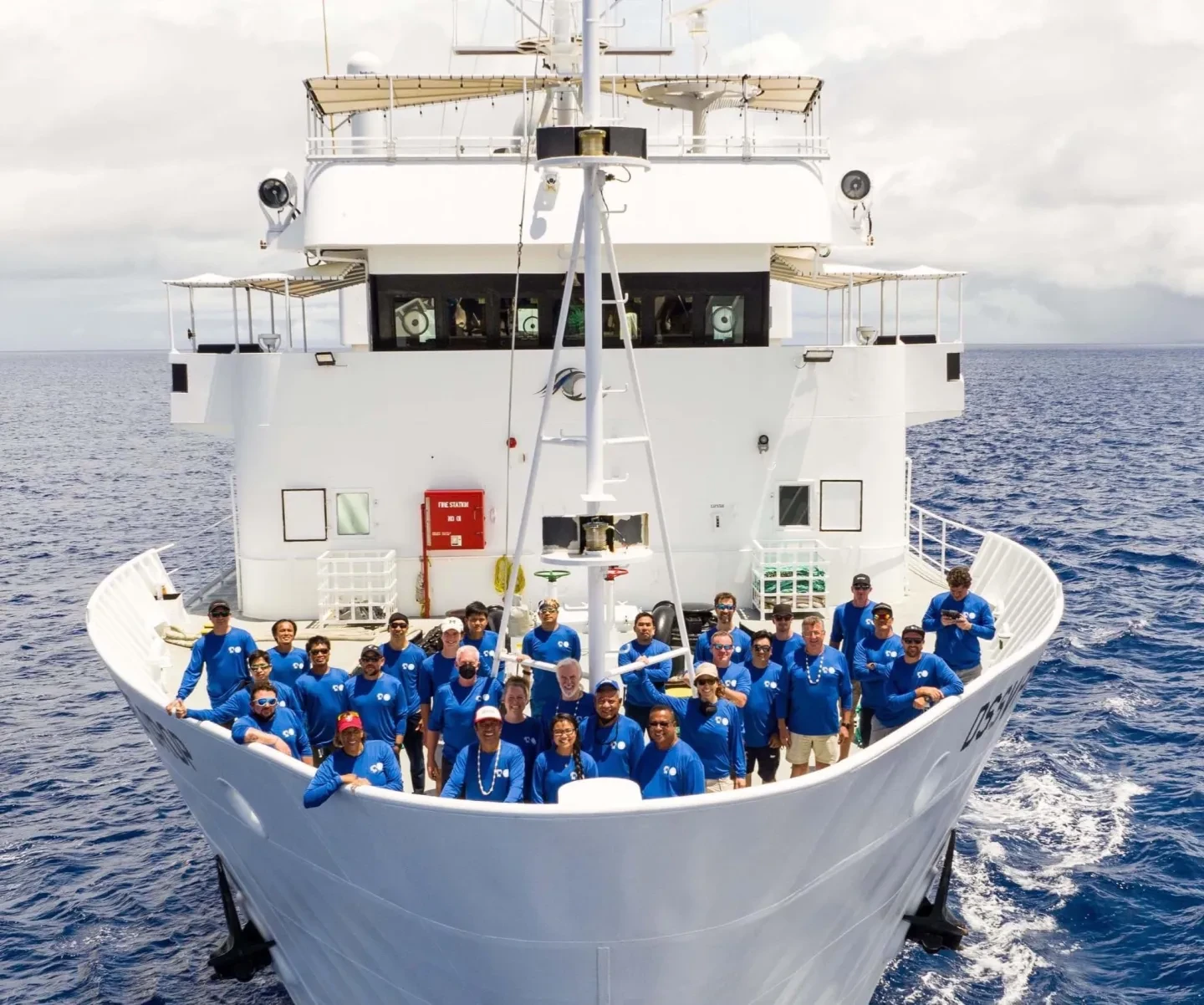 Crew standing on the ship Pressure Drop